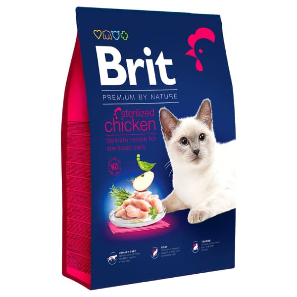 BRIT PREMIUM CAT STERILISED sausā barība kaķiem Vista 8kg